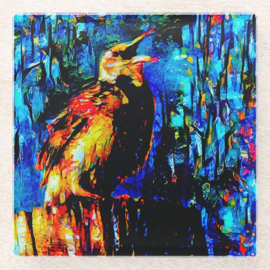 孤独な鳥2 ガラスコースター (正面)