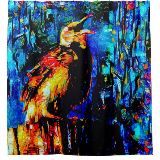 孤独な鳥2 シャワーカーテン (正面)