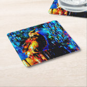 孤独な鳥2 スクエアペーパーコースター (アングル)