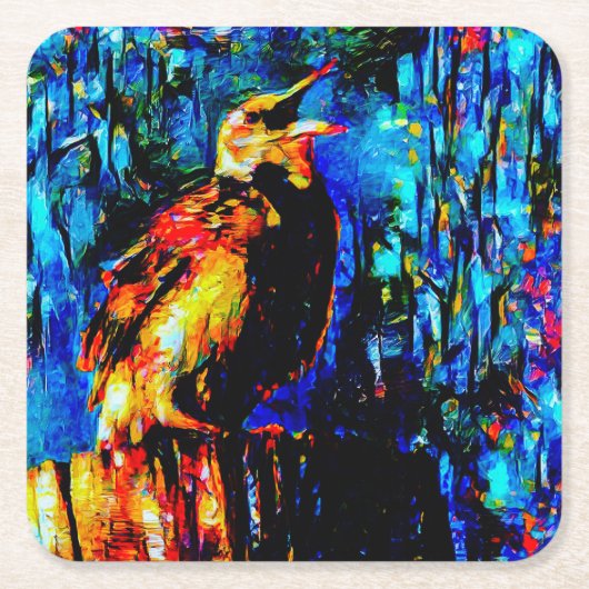 孤独な鳥2 スクエアペーパーコースター (正面)