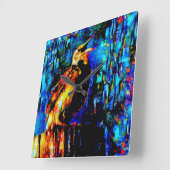 孤独な鳥2 スクエア壁時計 (傾斜)