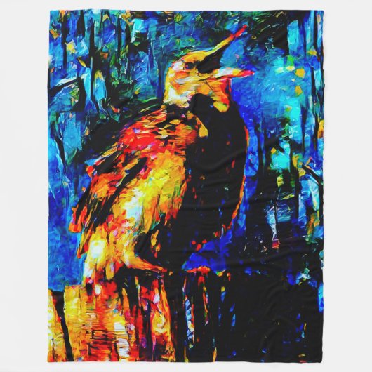 孤独な鳥2 フリースブランケット (正面)