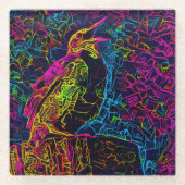 孤独な鳥3 ガラスコースター (正面)