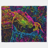 孤独な鳥3 フリースブランケット (正面(横))