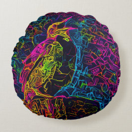 孤独な鳥3 ラウンドクッション