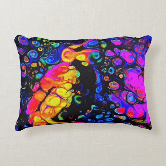 孤独な鳥4:リキッドアートスタイル アクセントクッション (正面)