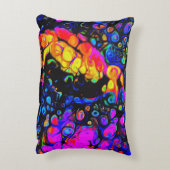 孤独な鳥4:リキッドアートスタイル アクセントクッション (裏面(縦))