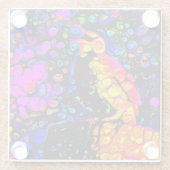 孤独な鳥4：リキッドアートスタイル ガラスコースター (裏面)