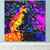 孤独な鳥4：リキッドアートスタイル キャンバスプリント (インサイチュ (ウッドフロア))