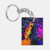孤独な鳥4：リキッドアートスタイル キーホルダー (正面左)