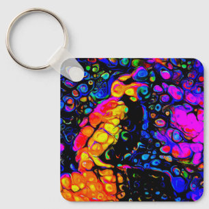 孤独な鳥4：リキッドアートスタイル キーホルダー
