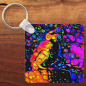 孤独な鳥4:リキッドアートスタイル キーホルダー (正面)