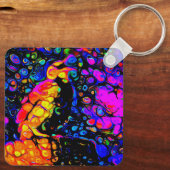 孤独な鳥4:リキッドアートスタイル キーホルダー (裏面)