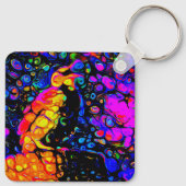 孤独な鳥4:リキッドアートスタイル キーホルダー (裏面)