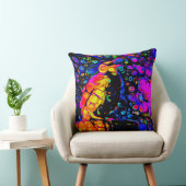 孤独な鳥4：リキッドアートスタイル クッション (椅子)