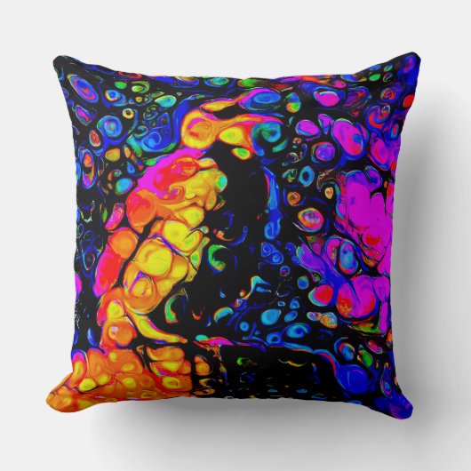 孤独な鳥4：リキッドアートスタイル クッション (正面)