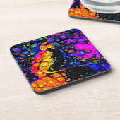 孤独な鳥4：リキッドアートスタイル コースター (左側)