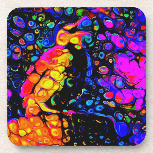 孤独な鳥4：リキッドアートスタイル コースター (正面)