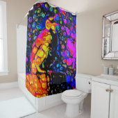 孤独な鳥4：リキッドアートスタイル シャワーカーテン (インサイチュ)