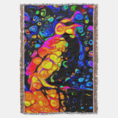 孤独な鳥4:リキッドアートスタイル スローブランケット (正面縦)