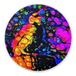 孤独な鳥4：リキッドアートスタイル セラミックノブ