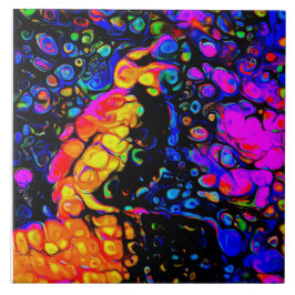 孤独な鳥4：リキッドアートスタイル タイル