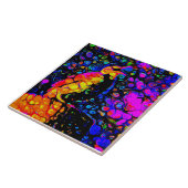 孤独な鳥4：リキッドアートスタイル タイル (側面)