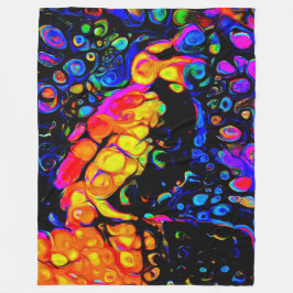 孤独な鳥4：リキッドアートスタイル フリースブランケット