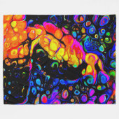 孤独な鳥4:リキッドアートスタイル フリースブランケット (正面(横))