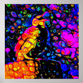 孤独な鳥4：リキッドアートスタイル ポスター