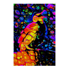 孤独な鳥4：リキッドアートスタイル ポスター