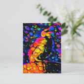 孤独な鳥4：リキッドアートスタイル ポストカード (スタンド正面)