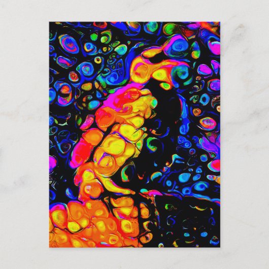 孤独な鳥4：リキッドアートスタイル ポストカード (正面)