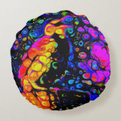 孤独な鳥4:リキッドアートスタイル ラウンドクッション (裏面)