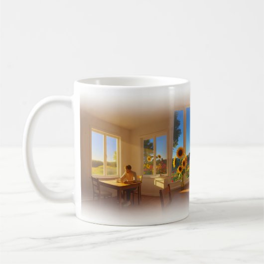 孤独な黄金の部屋のマグカップ コーヒーマグカップ (左)