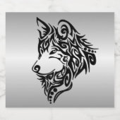 孤独な黒の部族の狼 ビールラベル (シングルラベル)