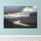 孤独のビスタ:雨が近づく キャンバスプリント (インサイチュ (ウッドフロア))