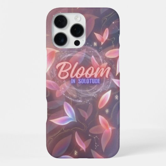 孤独の中で咲くピンクの輝く花弁の美意識 iPhoneケース (裏面)