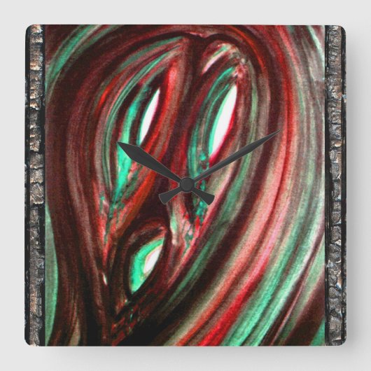 孤独の幽霊 スクエア壁時計 (正面)