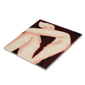 孤独抽象芸術デジタルポートレートの女性 タイル (側面)