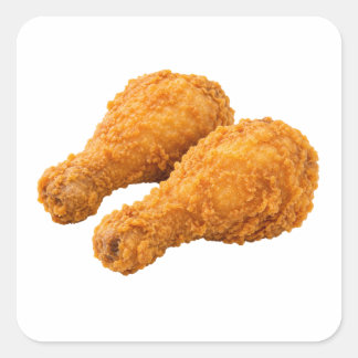 孤立したカリカリのチキンドラムスティック スクエアシール