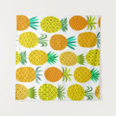 孤立したパイナップル：ヴィンテージのシームレスなパターン。 タペストリー (正面(横))