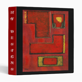 孤立した抽象的で幾何学的な芸術の赤く黒い絵画