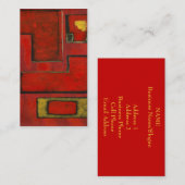 孤立した抽象的で幾何学的な芸術の赤く黒い絵画 名刺 (正面/裏面)