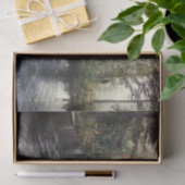 孤立した森と湖にすむ可愛い赤い納屋 薄葉紙 (ギフト)