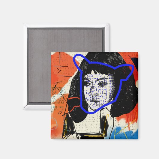 孤立した黒 |抽象芸術MKクローン – Project Leda マグネット (正面/裏面)