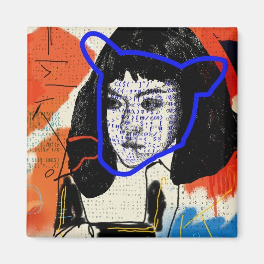 孤立した黒 |抽象芸術MKクローン – Project Leda マグネット (正面)