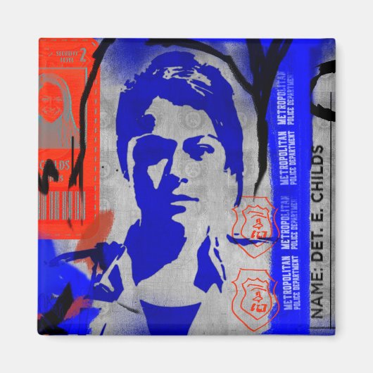 孤立した黒 | Beth子供シルエット マグネット (正面)