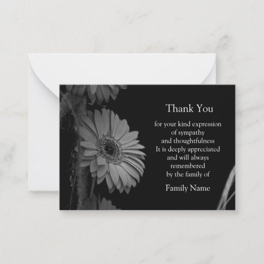 孤立ひまわりサンキューカード ノートカード (正面)