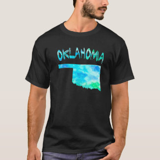 孤立カラフルしたオクラホマ州の州マップ Tシャツ